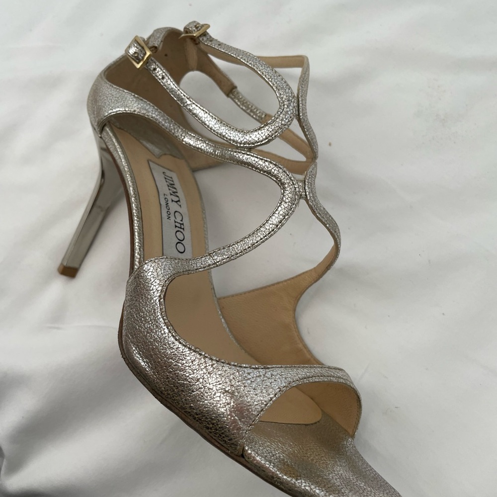 Jimmy Choo Lance Heels Silver Size EU 38.5